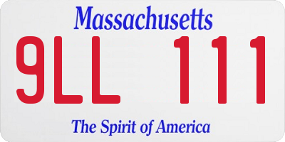 MA license plate 9LL111