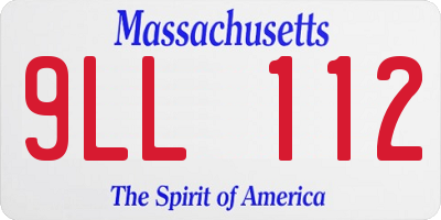 MA license plate 9LL112
