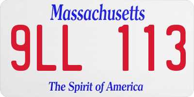 MA license plate 9LL113