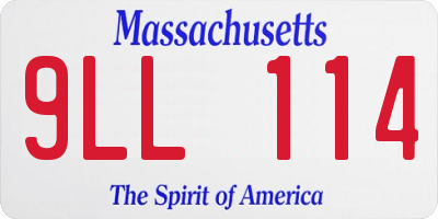 MA license plate 9LL114