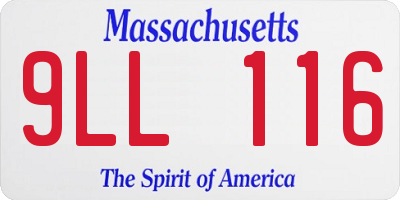 MA license plate 9LL116