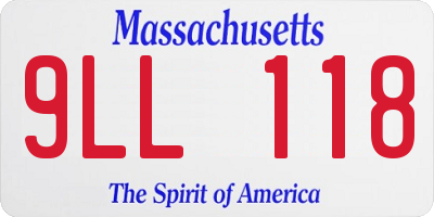 MA license plate 9LL118