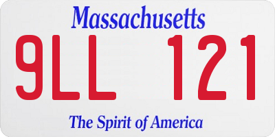 MA license plate 9LL121