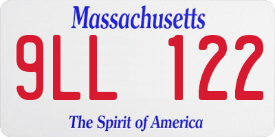 MA license plate 9LL122