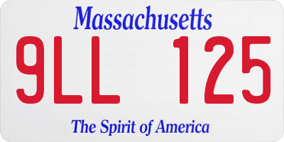 MA license plate 9LL125