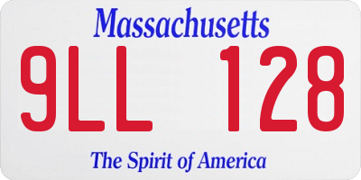 MA license plate 9LL128
