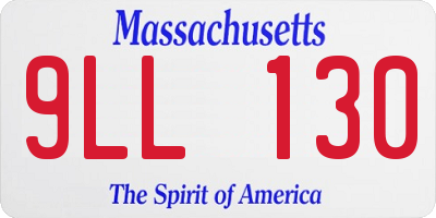 MA license plate 9LL130