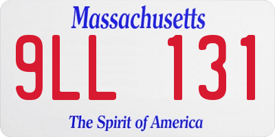 MA license plate 9LL131