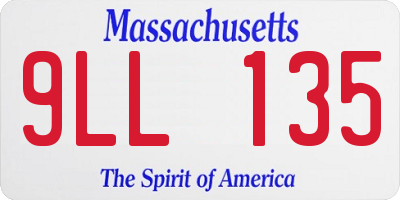 MA license plate 9LL135