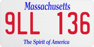 MA license plate 9LL136