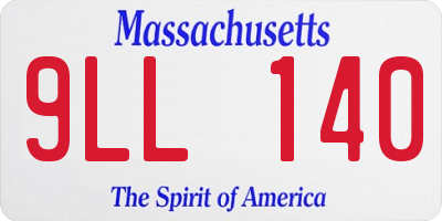 MA license plate 9LL140