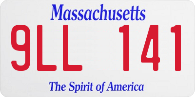MA license plate 9LL141