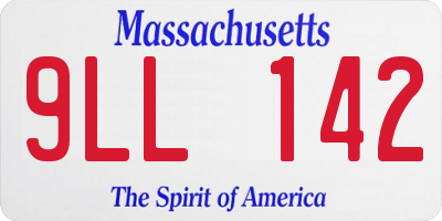 MA license plate 9LL142