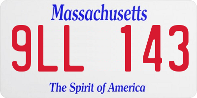 MA license plate 9LL143