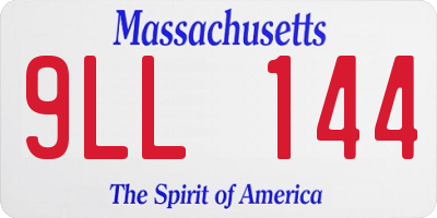 MA license plate 9LL144