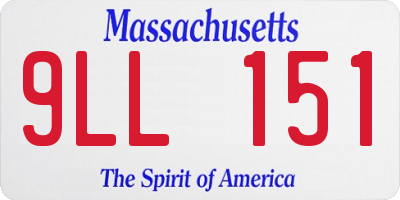 MA license plate 9LL151
