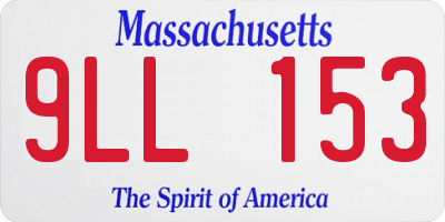 MA license plate 9LL153