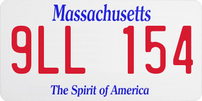 MA license plate 9LL154