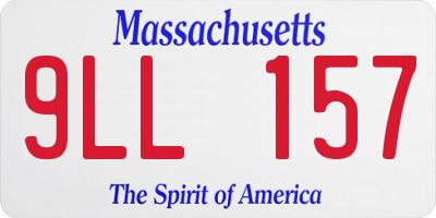 MA license plate 9LL157