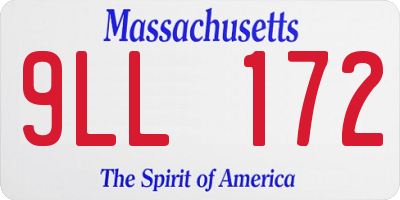 MA license plate 9LL172