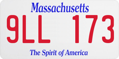 MA license plate 9LL173