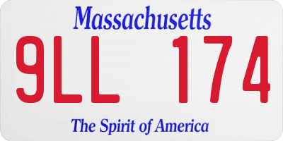 MA license plate 9LL174