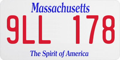 MA license plate 9LL178