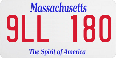 MA license plate 9LL180