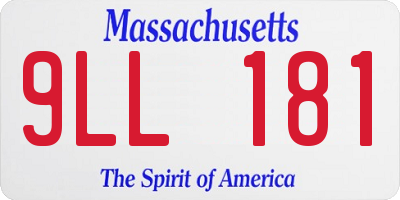 MA license plate 9LL181