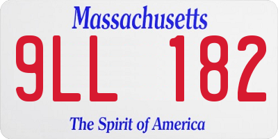 MA license plate 9LL182
