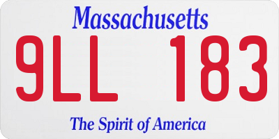 MA license plate 9LL183