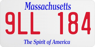 MA license plate 9LL184