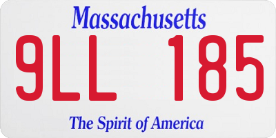 MA license plate 9LL185