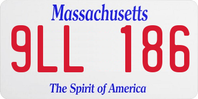 MA license plate 9LL186