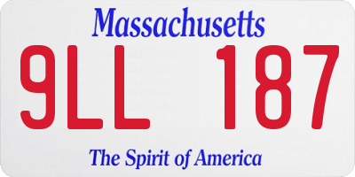 MA license plate 9LL187