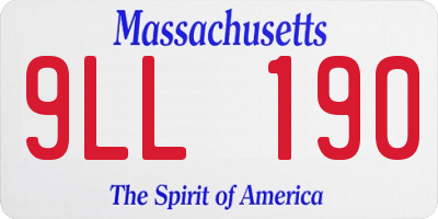 MA license plate 9LL190