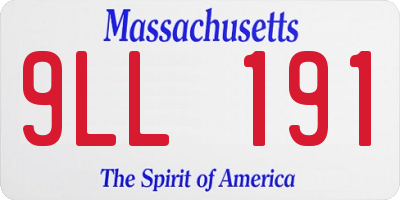 MA license plate 9LL191