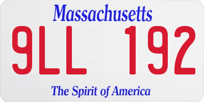 MA license plate 9LL192