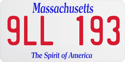 MA license plate 9LL193