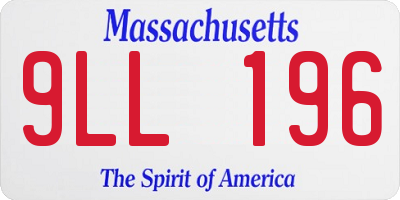 MA license plate 9LL196