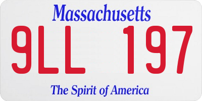 MA license plate 9LL197