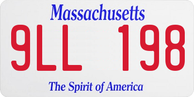 MA license plate 9LL198