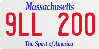 MA license plate 9LL200