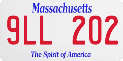 MA license plate 9LL202