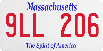 MA license plate 9LL206