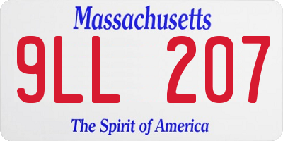 MA license plate 9LL207