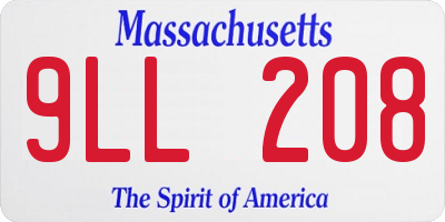 MA license plate 9LL208