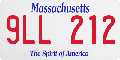 MA license plate 9LL212