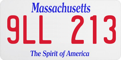MA license plate 9LL213