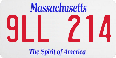 MA license plate 9LL214